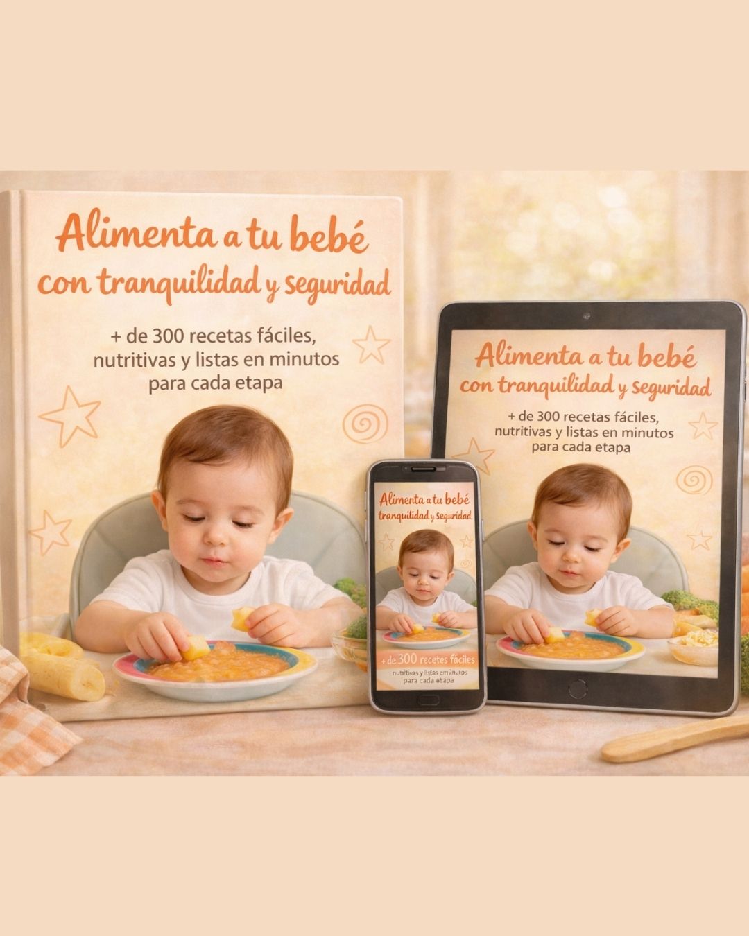 Alimenta a tu bebé con tranquilidad y seguridad: recetas fáciles, nutritivas y listas en minutos para cada etapa.